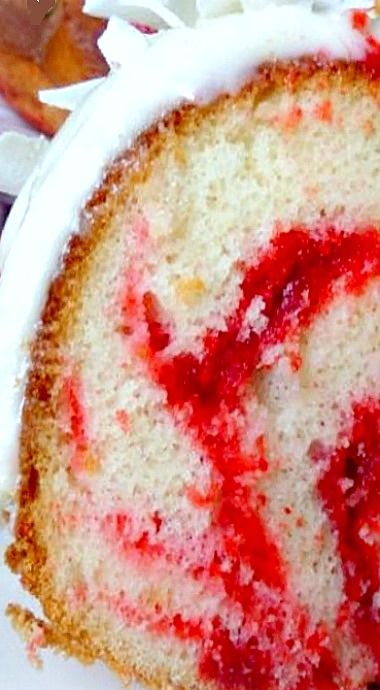 Vanilla Cake With Strawberry Swirl Vanilla Cake With Strawberry Swirl