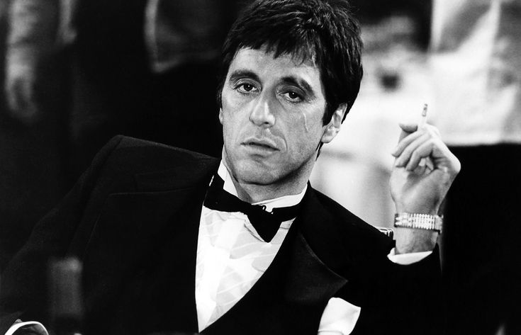 Al Pacino 1983 Scarface Movie Film Poster, Black/White High Quality