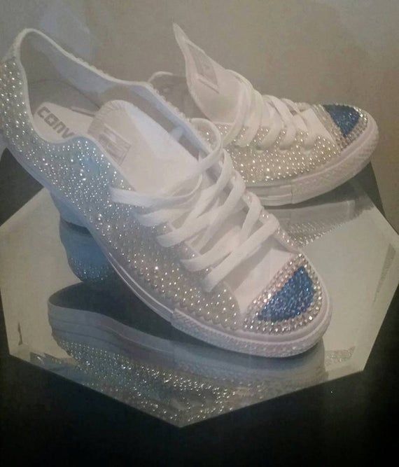 Bling Wedding Converse Pearl Converse Bling Converse Etsy In 2021 Bling Converse Rhinestone Converse Bedazzled Shoes