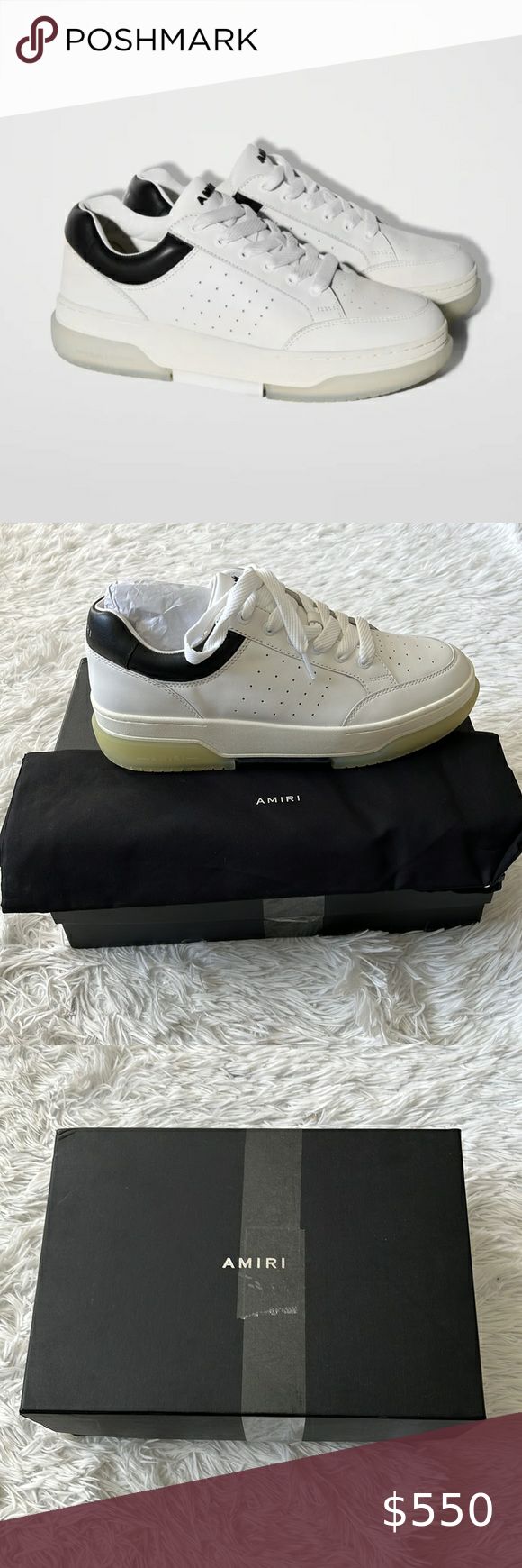 AMIRI Stadium Low White Blue