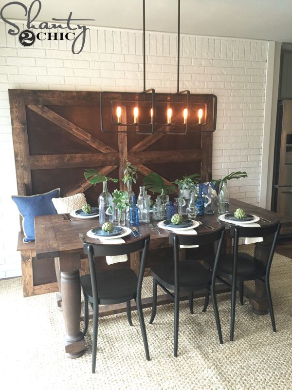 Diy High Back Bench Farmhouse Dining Room Set Table - Dining Table Set With High Back Bench Diy High Back Bench Farmhouse Dining Room Set Table - Dining Table Set With High Back Bench