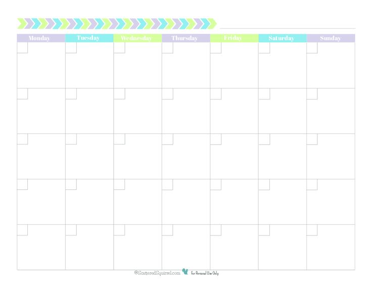 calendar blank month