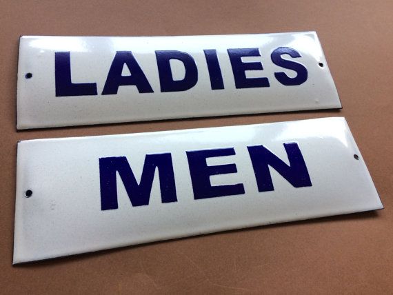 Vintage Style Women Men Restroom Signs Porcelain Enamel Gas Station Garage 10/'/'