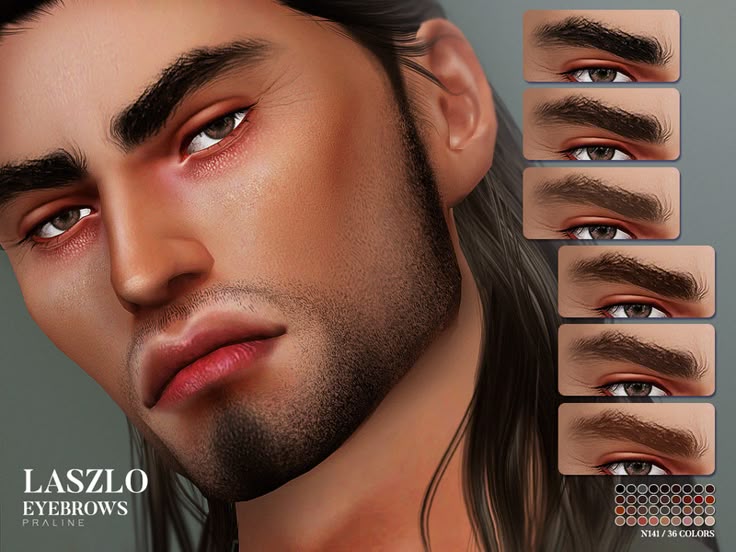 S-Club WM ts4 Eyebrows M 201702 - The Sims 4 Catalog Guys eyebrows, Eyebrows, Si