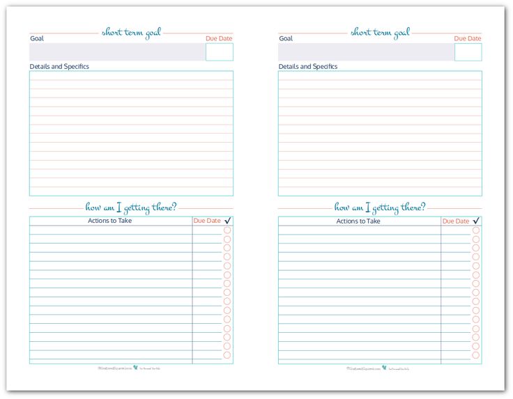what are some short term goals