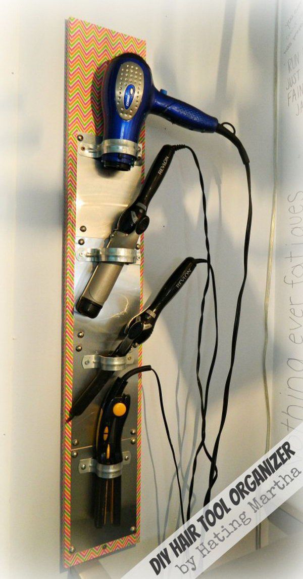 Creative Hair Dryer And Curling Iron Storage Ideas Hative Tool Organizer Bathroom S Diy Hair Tool Organizer Bathroom Storage, Hair Dryer And Curling Iron Storage Ideas