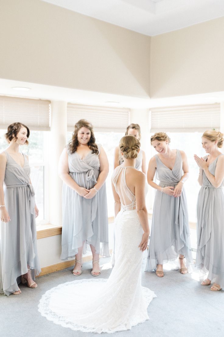 My favorite moment with the bridesmaids is when the bride is done