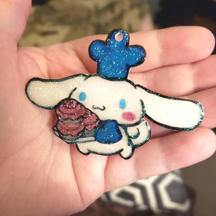 My third try "Cinnamaroll" Shrink Charm. Sanded shrink plastic marker Acrylic Paint Pens For Shrinky Dinks