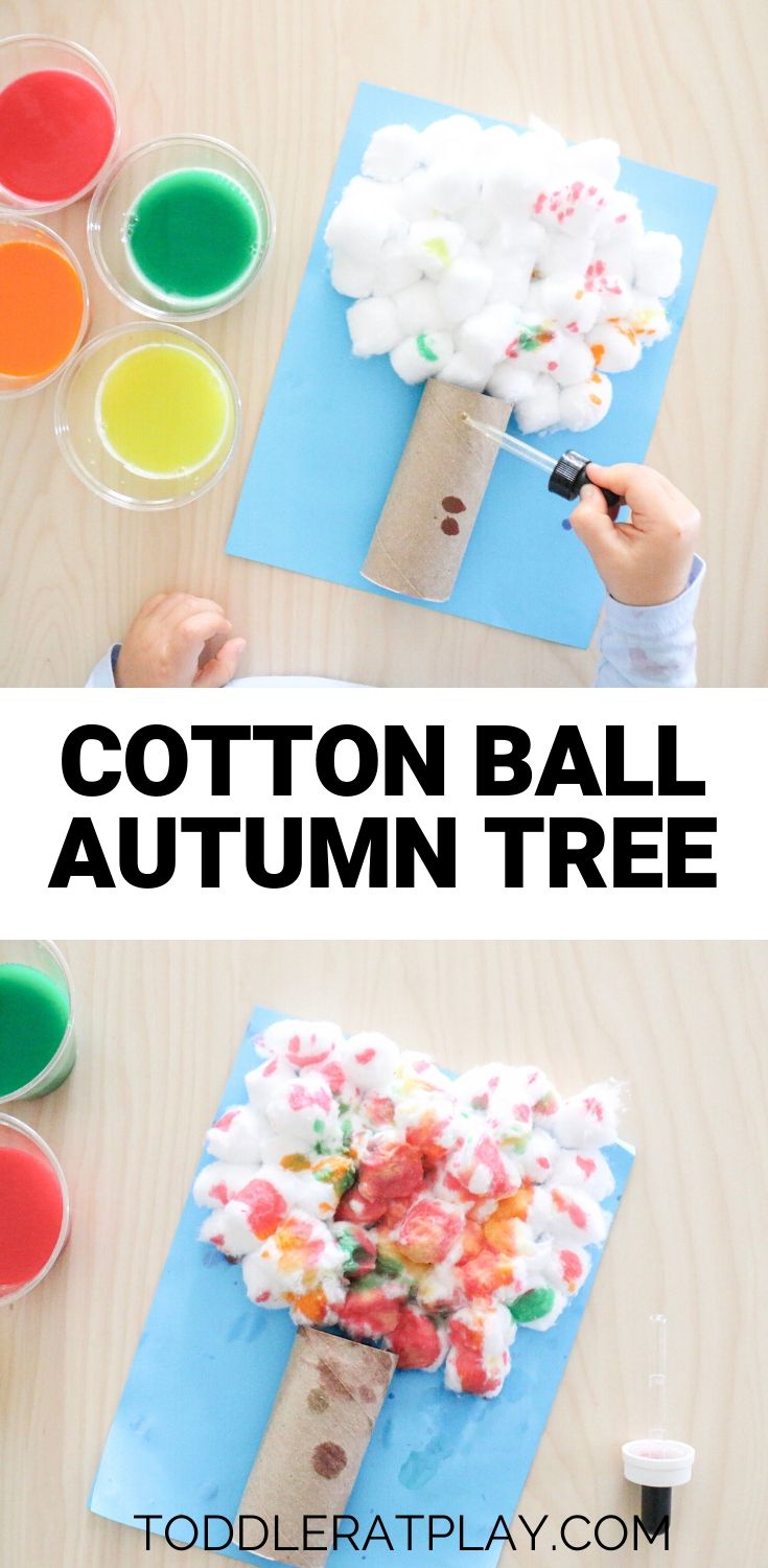 Cotton Ball Autumn Tree