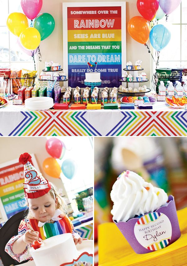 Bright And Modern Rainbow Party Rainbow Birthday Party Rainbow