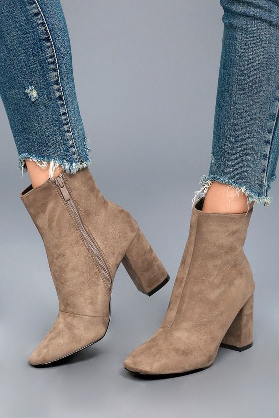 cream mid heel boots