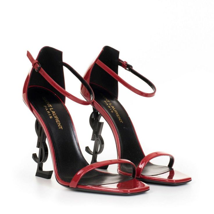 eBay #Sponsored SAINT LAURENT $995 Red Patent Leather Opyum Sandals ...