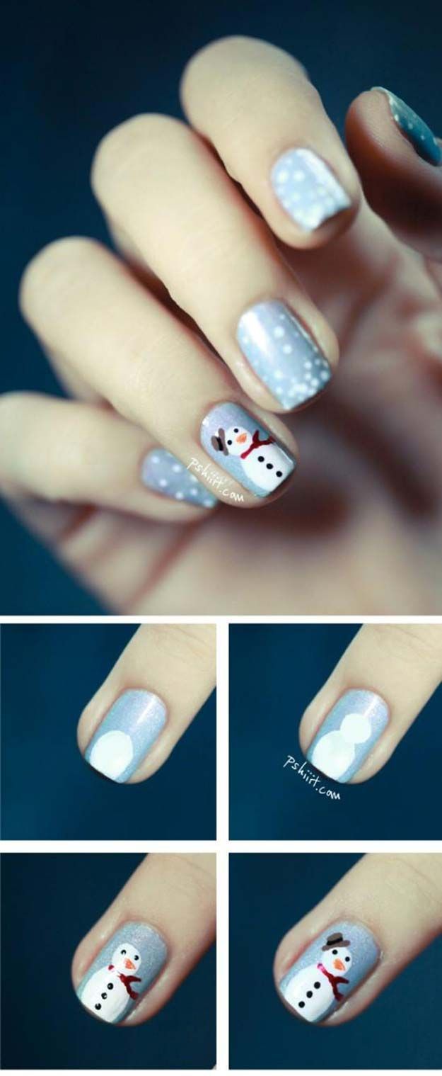 Cool DIY Nail Art Designs and Patterns for Christmas and Holidays – DIY Frosty t…