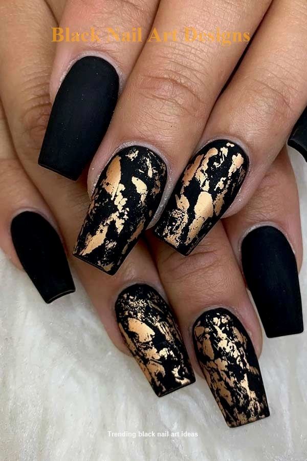 Riya S Nail Salon On Instagram Riyasgelpolish Extrablack Riyanowipemattetopcoat Cle Nailpro Gold Nails Gold Nail Designs Gold Acrylic Nails