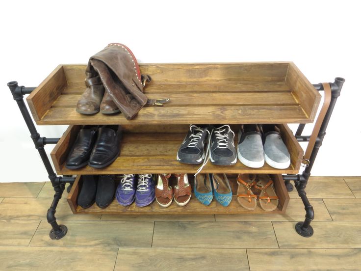 Nexon Industries Wall Mount Brown Shoe Rack Shelf Nexon Industries Wall Mount Brown Shoe Rack Shelf