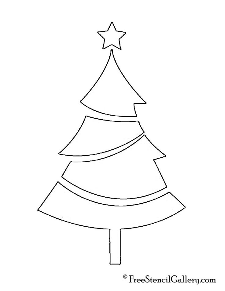 Christmas Tree Stencil 01 | Christmas Tree Stencil, Christmas Tree Template, Diy Christmas Ornaments Easy
