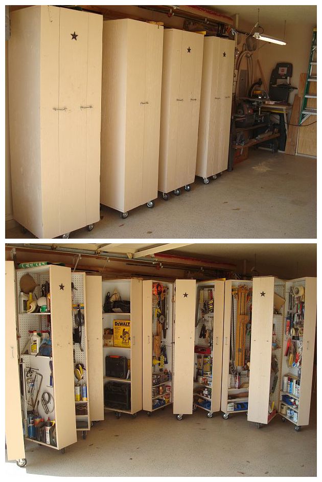 Best 25 Craft Cabinet Ideas On Pinterest Armoire 4 Homemade Rolling Cabinets To Organize All The Tools In Garage A Diyer S Dream