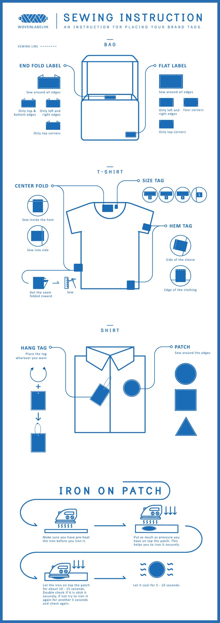 Guide to get your labels attached - Wovenlabelhk | Clothing labels design, Clothing labels ...
