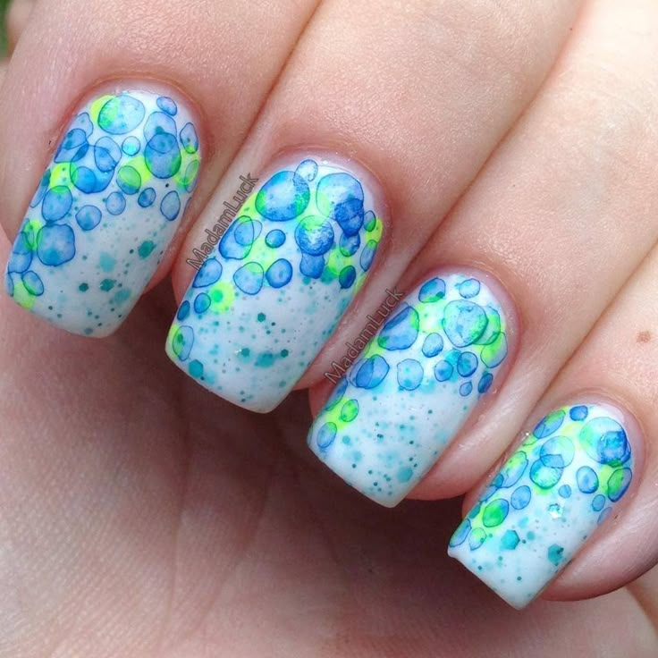 Water Drop Nail Art Colorful Nail Art Nail Designs Nail Art