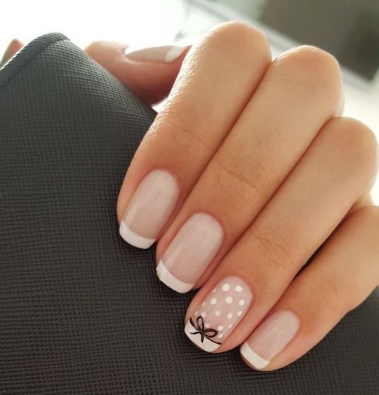 Lovely nail art design with white dots