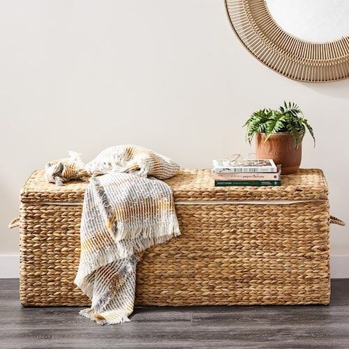 Wicker trunk blanket box sale