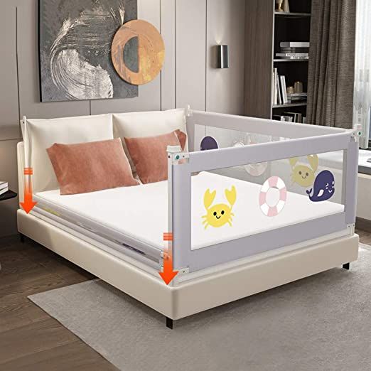 3 Sides Bed Rail Rails 150 180 200cm Extra Long Mesh Safety Baby Vertical Down Guardrail For Twin K Rumah Perlengkapan Bayi Bed Rails, Extra Long Bed Rail For King Bed
