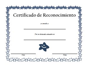 ejemplos de certificados de reconocimiento