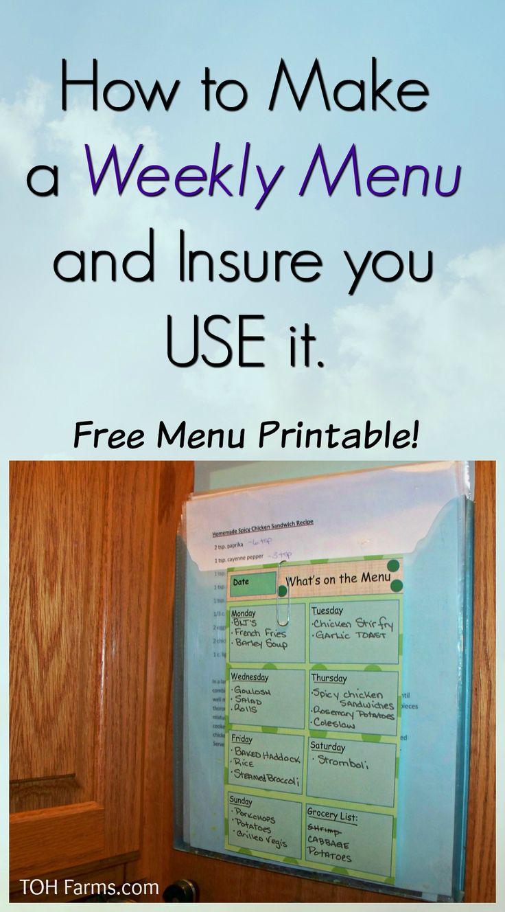 make a menu for free