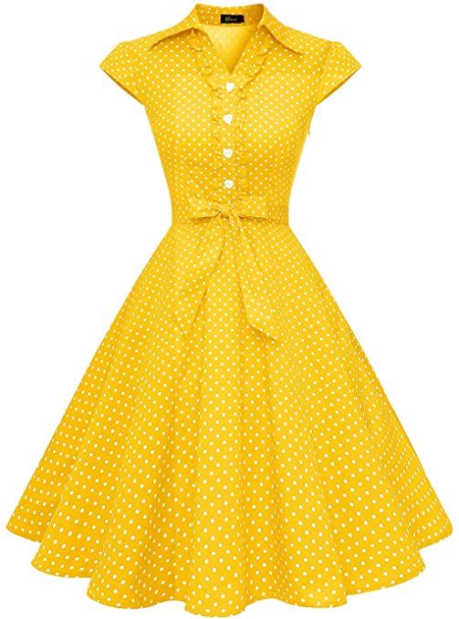 Wedtrend Women/'s 1950s Vintage Audrey Hepburn Style Cocktail Swing Dresses
