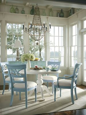 dining chairs painted in robins egg blue enliven this norwegian homes white - Dining Chairs In Living Room dining chairs painted in robins egg blue enliven this norwegian homes white - Dining Chairs In Living Room
