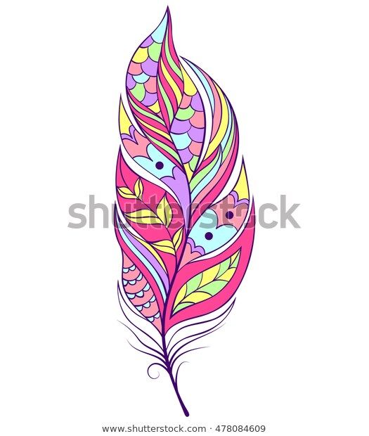 Download Find Vector Illustration Abstract Feather On White stock ...