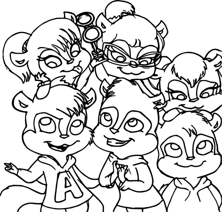 Download cool Boys And Girls Alvin And The Chipmunks Coloring Page | Coloring pages, Alvin and the ...