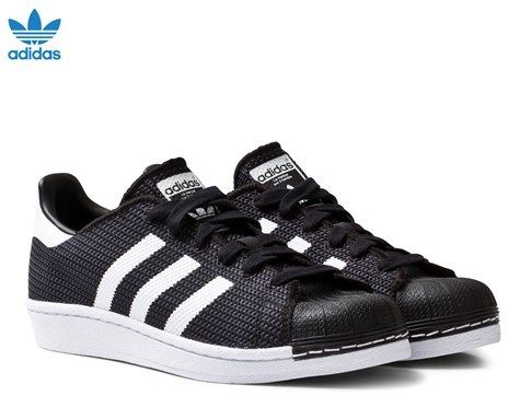 Black and White Mesh Junior Superstar Trainers. adidas ...
