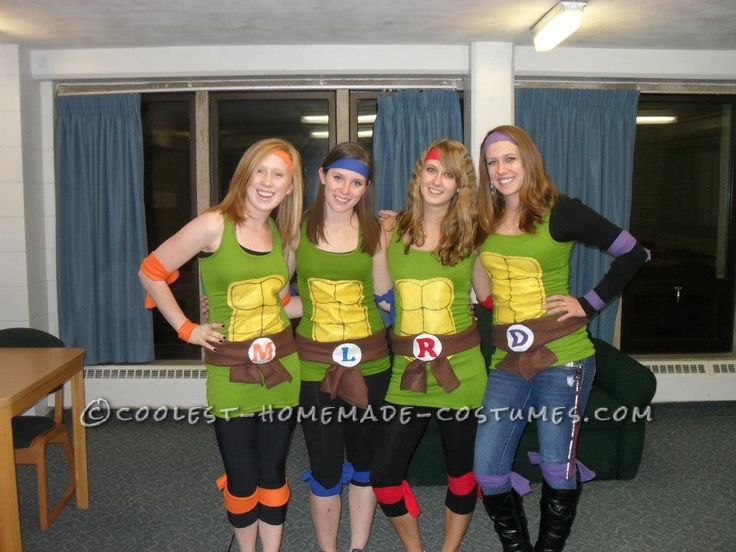 Fun And Easy Teenage Mutant Ninja Turtles Girls Group Hal Girl Group Halloween Costumes Group Halloween Costumes Teenage Mutant Ninja Turtles Halloween Costume