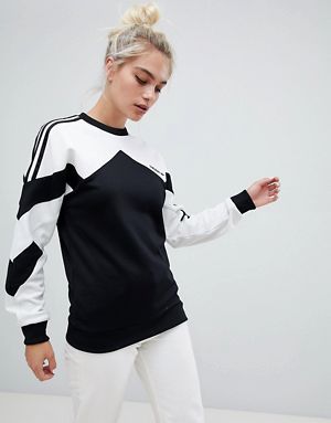 adidas Originals Authentic Sweatshirt With Contrast Panel In White ...