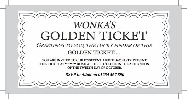 WILLY WONKA Golden Ticket Party Invitation Digital by SweetLex - printable tickets template free WILLY WONKA Golden Ticket Party Invitation Digital by SweetLex - printable tickets template free
