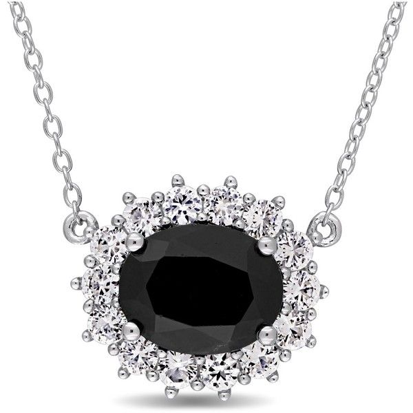 Black Sapphire And White Topaz Necklace 87 Liked On Polyvore Featuring Jewelry Necklaces Bla - Black Sapphire Pendant Necklace