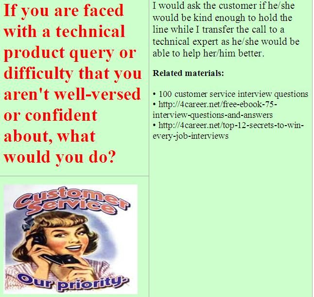 interview question and answer for customer service representative