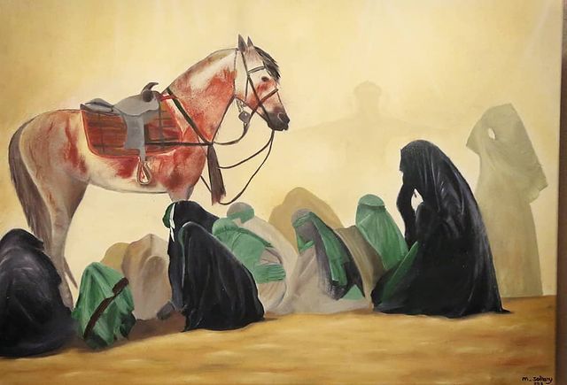 العتبة الفاطمية المقدسة On Instagram لقد كان لفرس الحسين دورا بارزا في المعركه ولقد اثبت وفاءه للامام وكا Islamic Paintings Hussain Karbala Battle Of Karbala