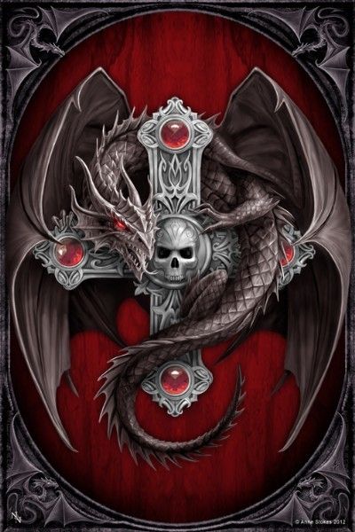 Anne Stokes Gothic Dragon Large Art Tile Anne Stokes Gothic Dragon Large Art Tile