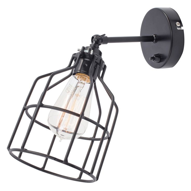 No.15 Wandlamp zwart met zwarte kooi | Wandlamp