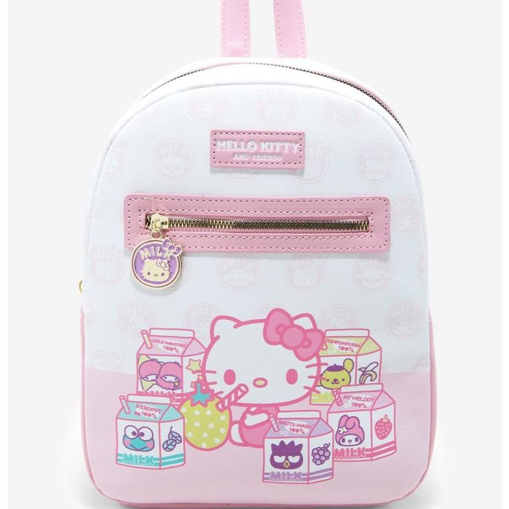 Bioworld Bags Sanrio Hello Kitty Mini Backpack Hello Kitty Friends Milk Cartons Bag Bioworld Color Pink White Size Os