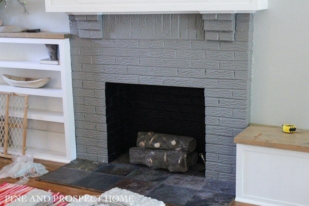 Brick Fireplace Makeover with AirStone - Pine and Prospect Home