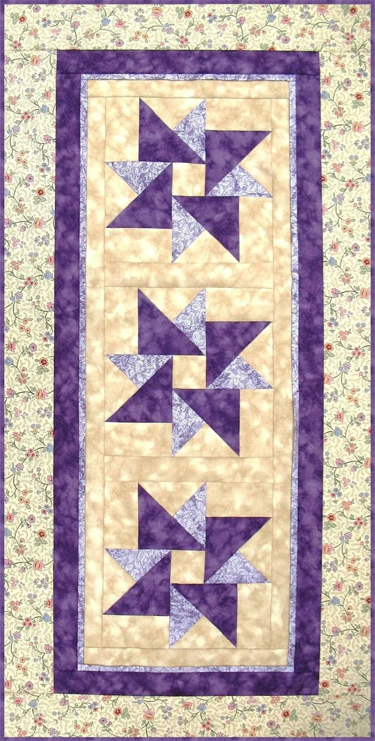 Table Runner Pattern, Wall Hanging Quilt Pattern - Twisted Star RGR-078e (electronic download ...