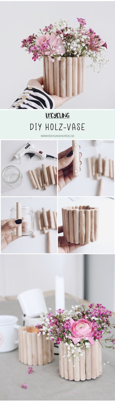 Upcycling leicht gemacht: DIY Vase aus Holz selber machen