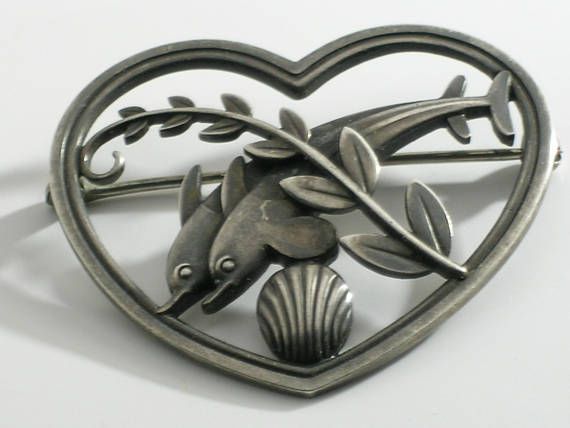 Kjeld Larsen Sterling Silver Viking Odin Mask Brooch Pin #0190