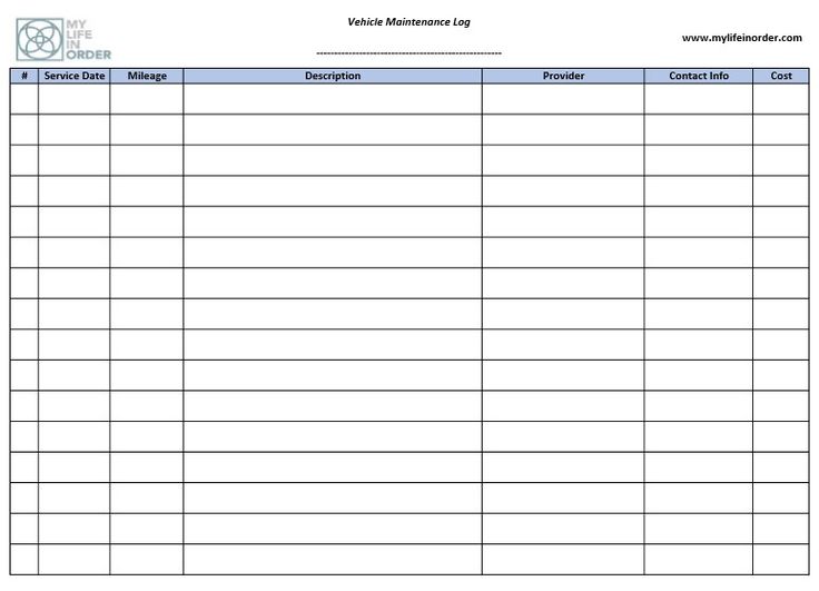 fleet vehicle maintenance log