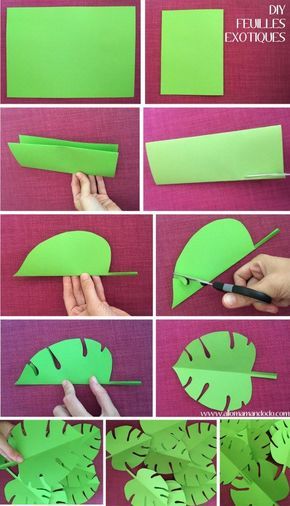 diy feuille exotique pliage vaiana #diypartydecorationspaper diy feuille exotique pliage vaiana #diypartydecorationspaper