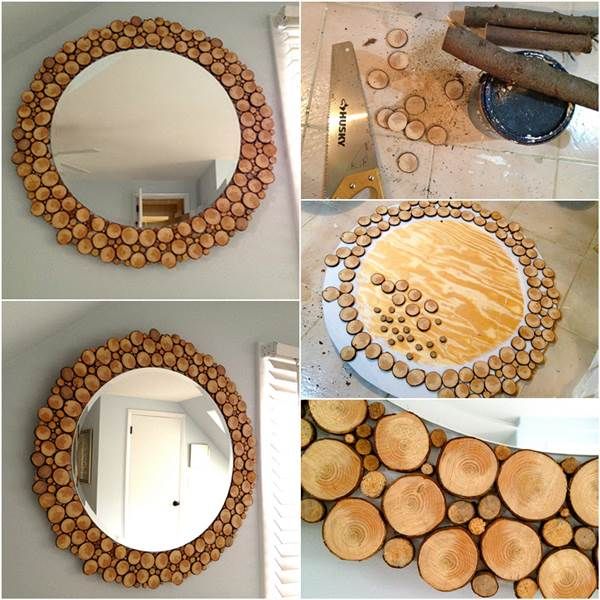 Top 25 Best Decorated Mirrors Ideas On Pinterest Diy Fl How To Make Wood Slices Decorated Mirror Diy Tutorial