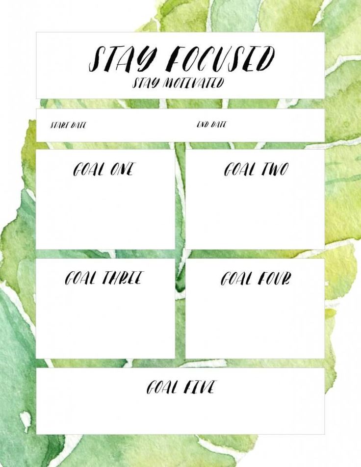 personal goal template